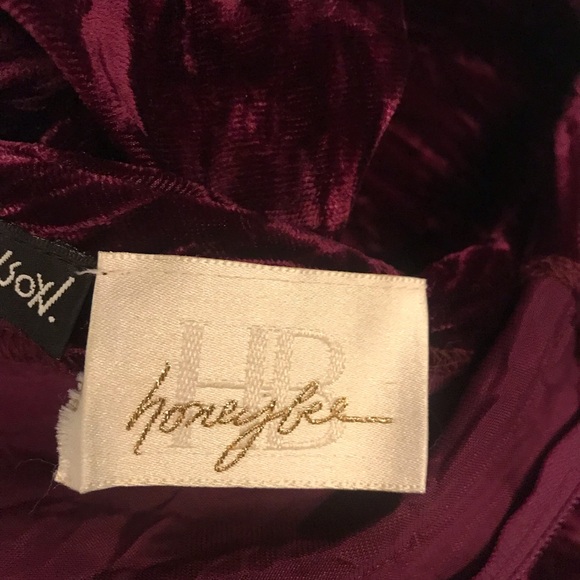 Vintage Betsey Johnson/ HB Honey Bee collar Red Velvet Bow Cocktail Dress - Picture 8 of 11